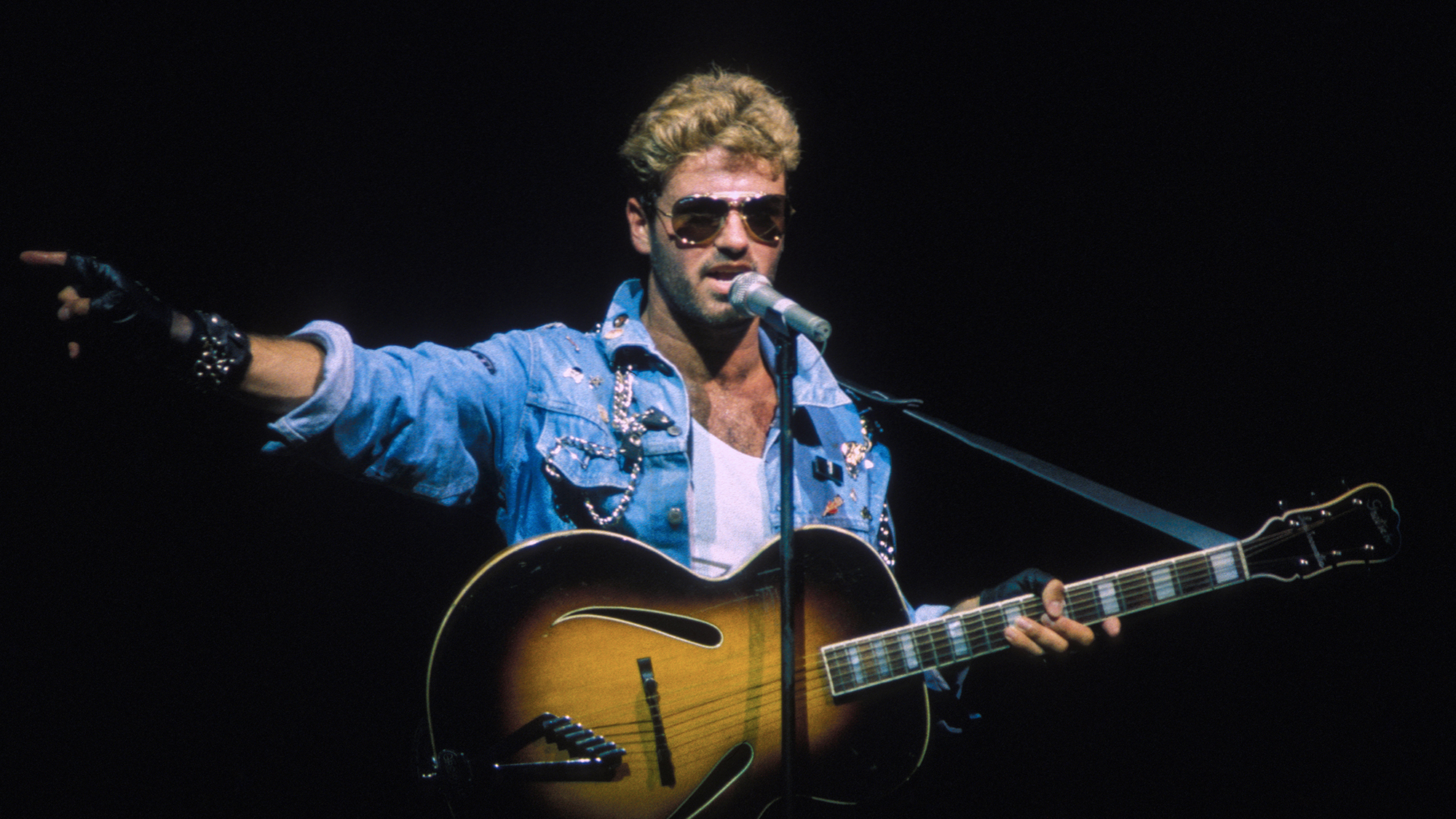 George Michael in concert at Z&eacute;nith in Paris, France, in 1988