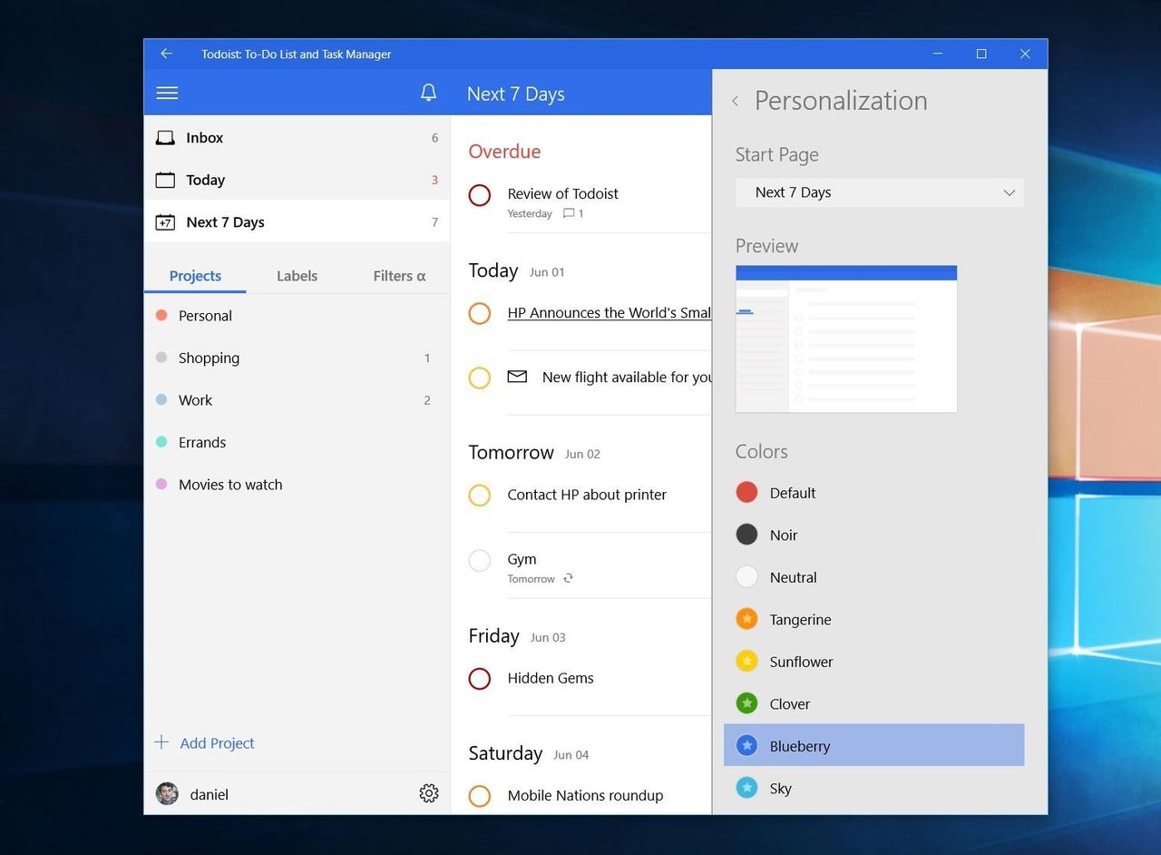 Todoist in Windows 10