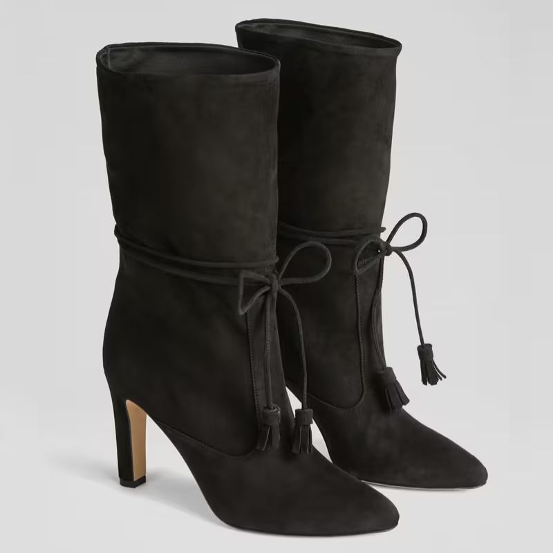 Lk Bennett, black suede ankle boots