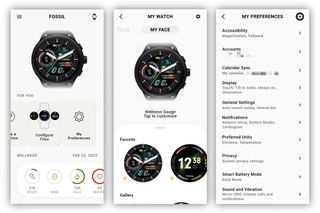 Accessing preferences on the Fossil Smartwatches app
