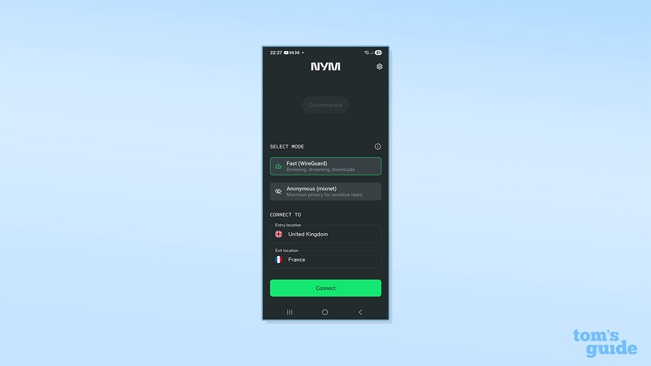NymVPN's android app