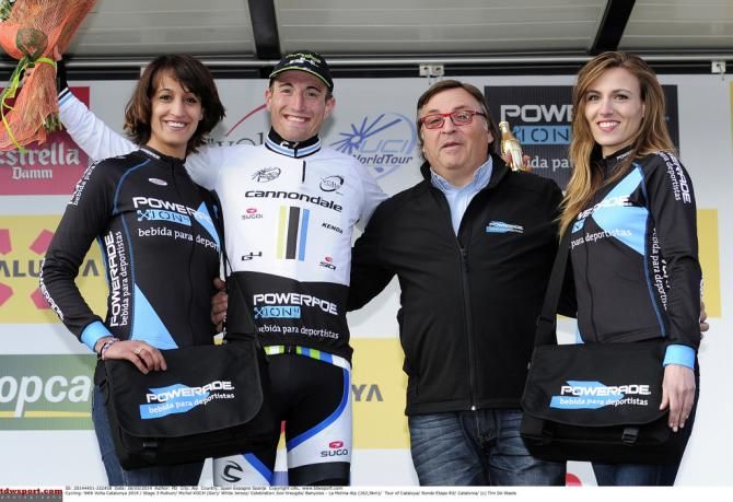 The white jersey sits on the shoulders of Michel Koch (Cannondale)