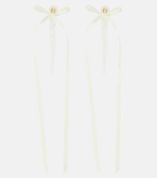 Drip Bow-Embellished Crystal Drop Earrings
