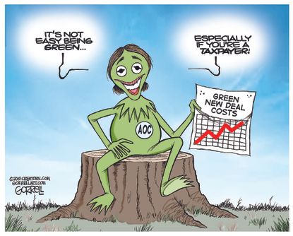 &nbsp;Political Cartoon U.S. Alexandria Ocasio-Cortez Green New Deal&nbsp;Kermit