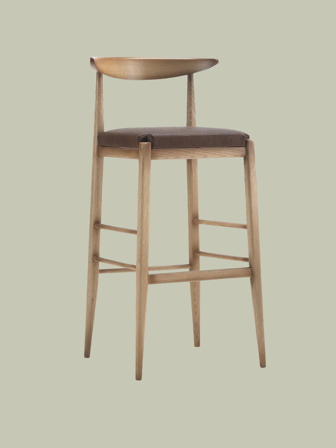 Artemest, Morello Gianpaolo Laura Walnut &amp;amp; Brown Bar Stool