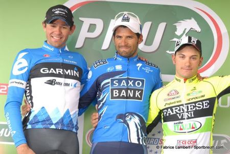 The GP de Denain 2012 podium: Alex Rasmussen, JJ Haedo and Andrea Guardini (Farnese Vini)