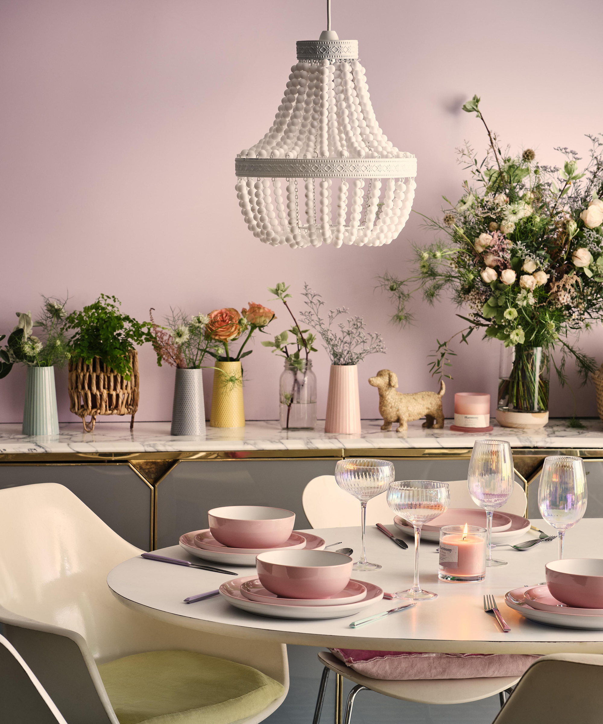 Pink floral dining area by George at ASDA