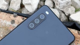 A close-up of the Sony Xperia 10 III's cameras