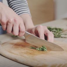 vegetables with knife and chopping board