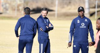 Fadlu Davids, Josef Zinnbauer and Mandla Ncikazi Of Orlando Pirates