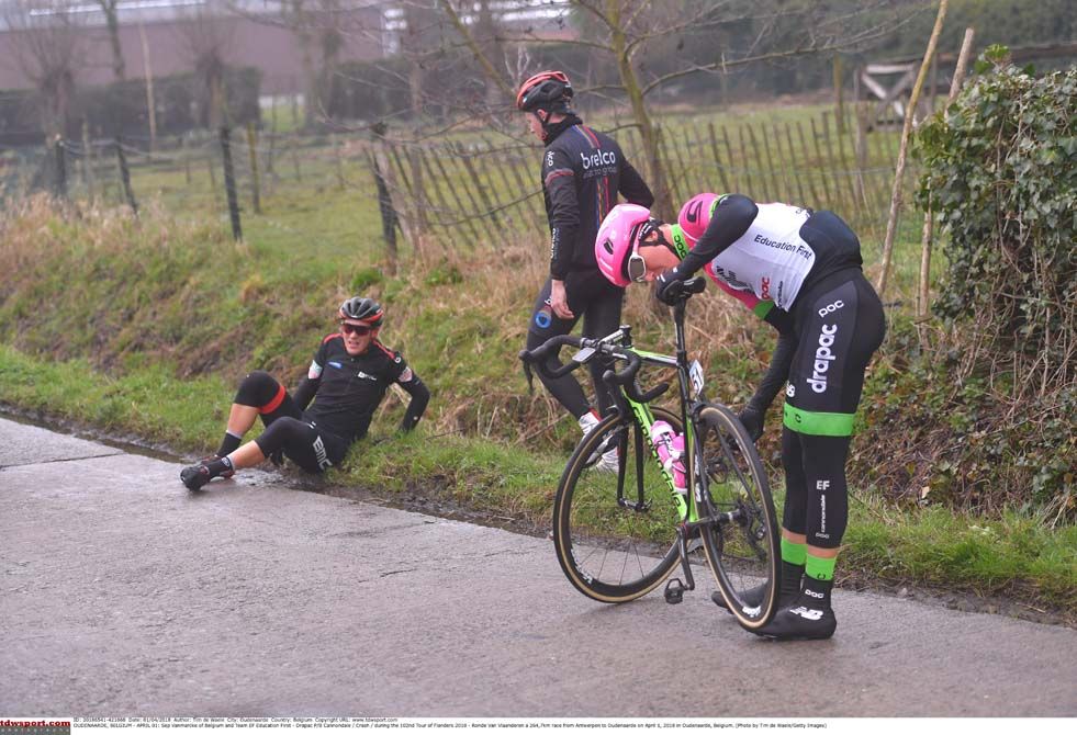 The Tour of Flanders was littered with early falls in the first few hours