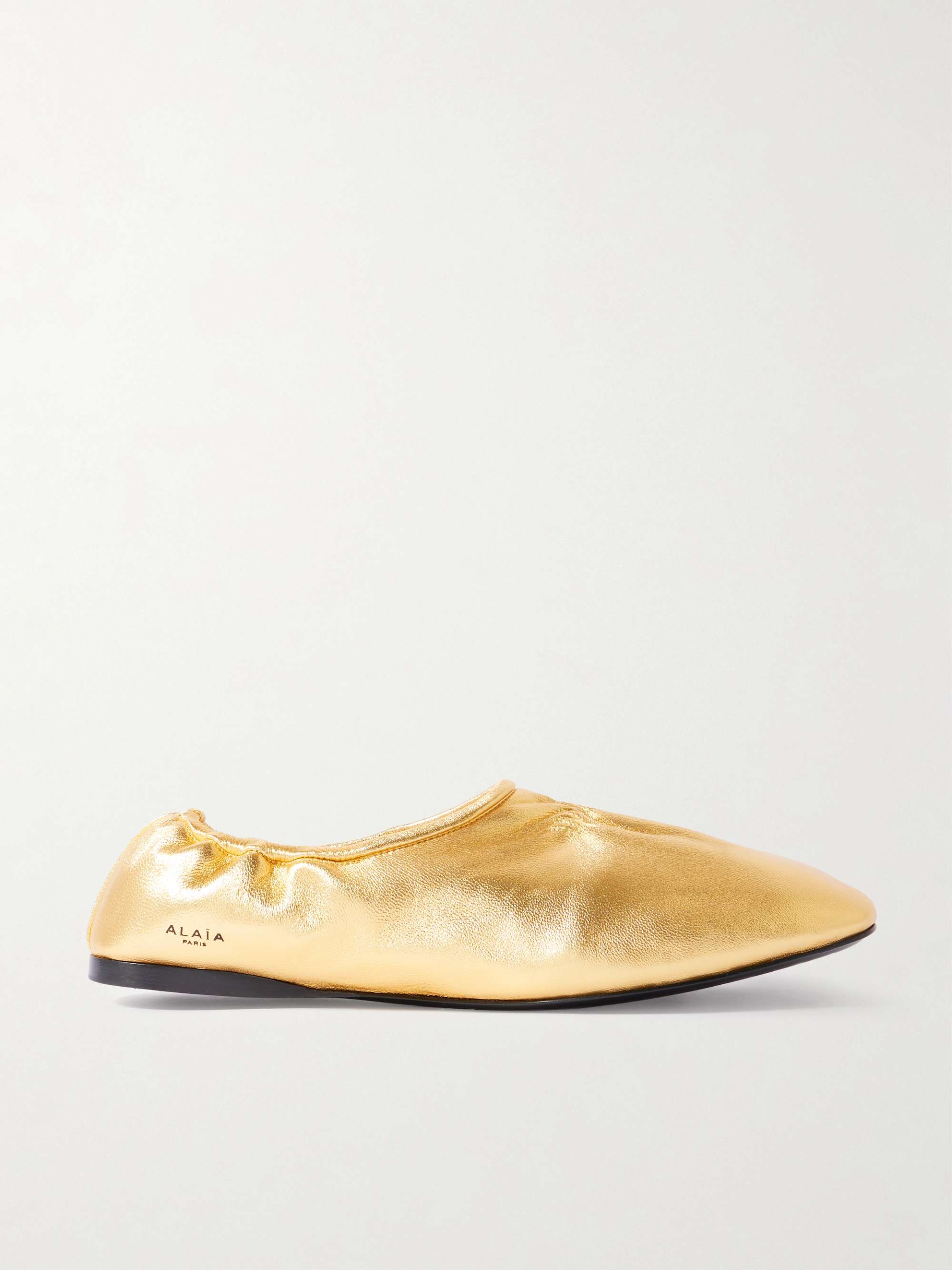 Metallic Leather Ballet Flats