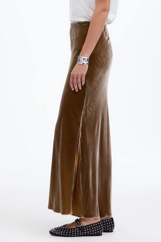 Madewell Velvet Maxi Slip Skirt 