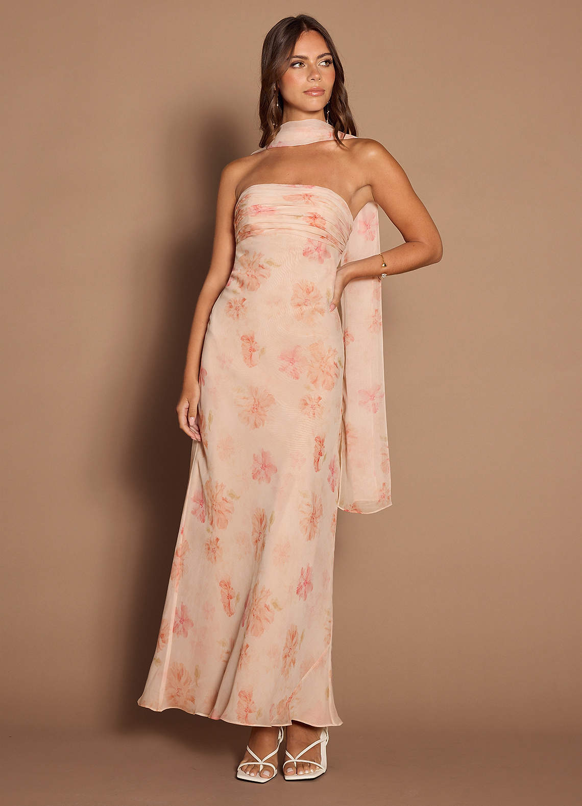 azazie, Kala Peach Maxi Dress