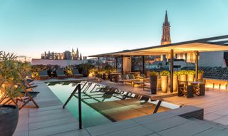 Rooftop swimming pool at Hotel San Fracesc, Palma de Mallorca, Spain