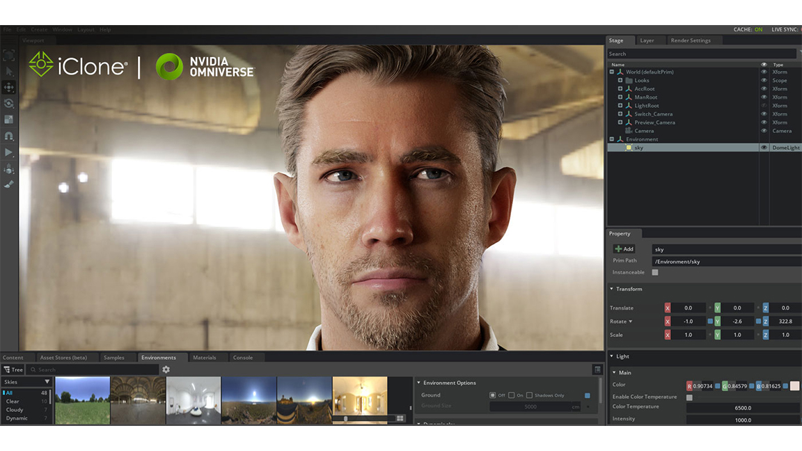 A screen from Nvidia Omniverse