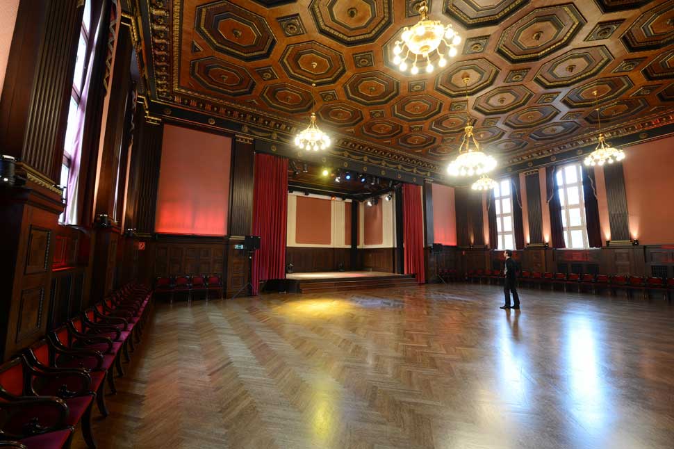 The interior of the Hansa-Tonstudios recording studio in Berlin.