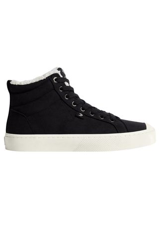 thermal black high top suede trainers