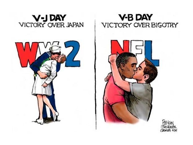 Editorial cartoon Michael Sam