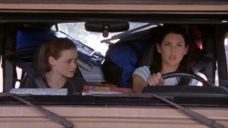 Rory and Lorelai on a road trip in Gilmore Girls