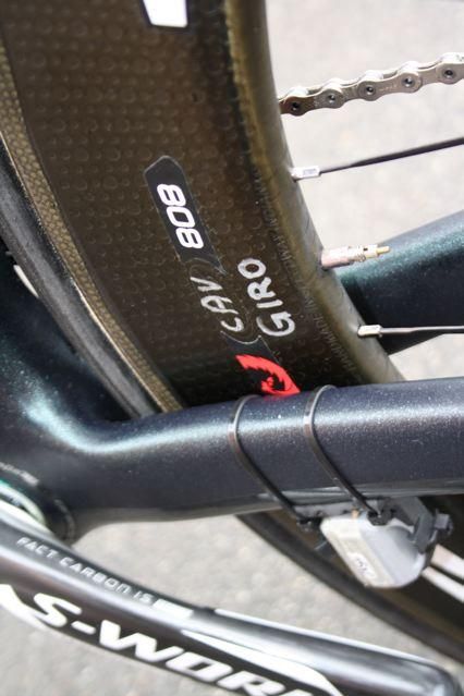 Cavendish is using special Zipp 808 rims on the flat stages of the Giro d'Italia