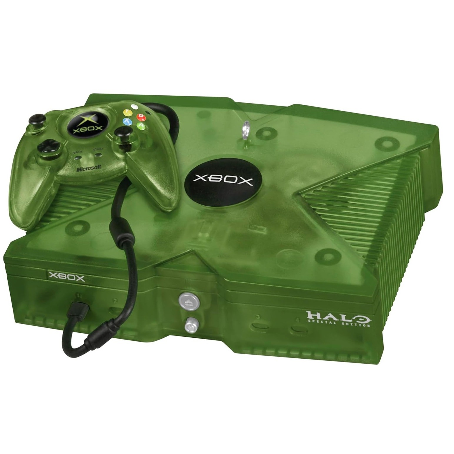 Miniature green gaming console