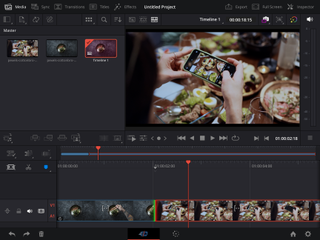 A screenshot from DaVinci Resolve for iPad