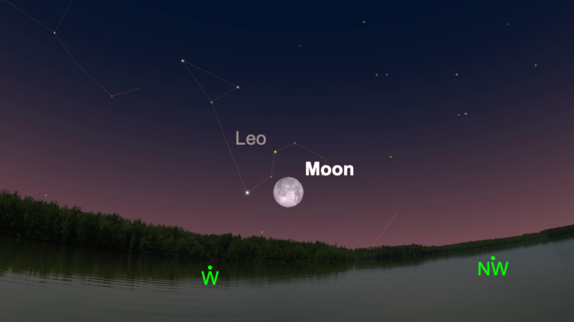 The February full moon will be in the constellation Leo, the lion.
