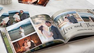A Snapfish wedding photo book