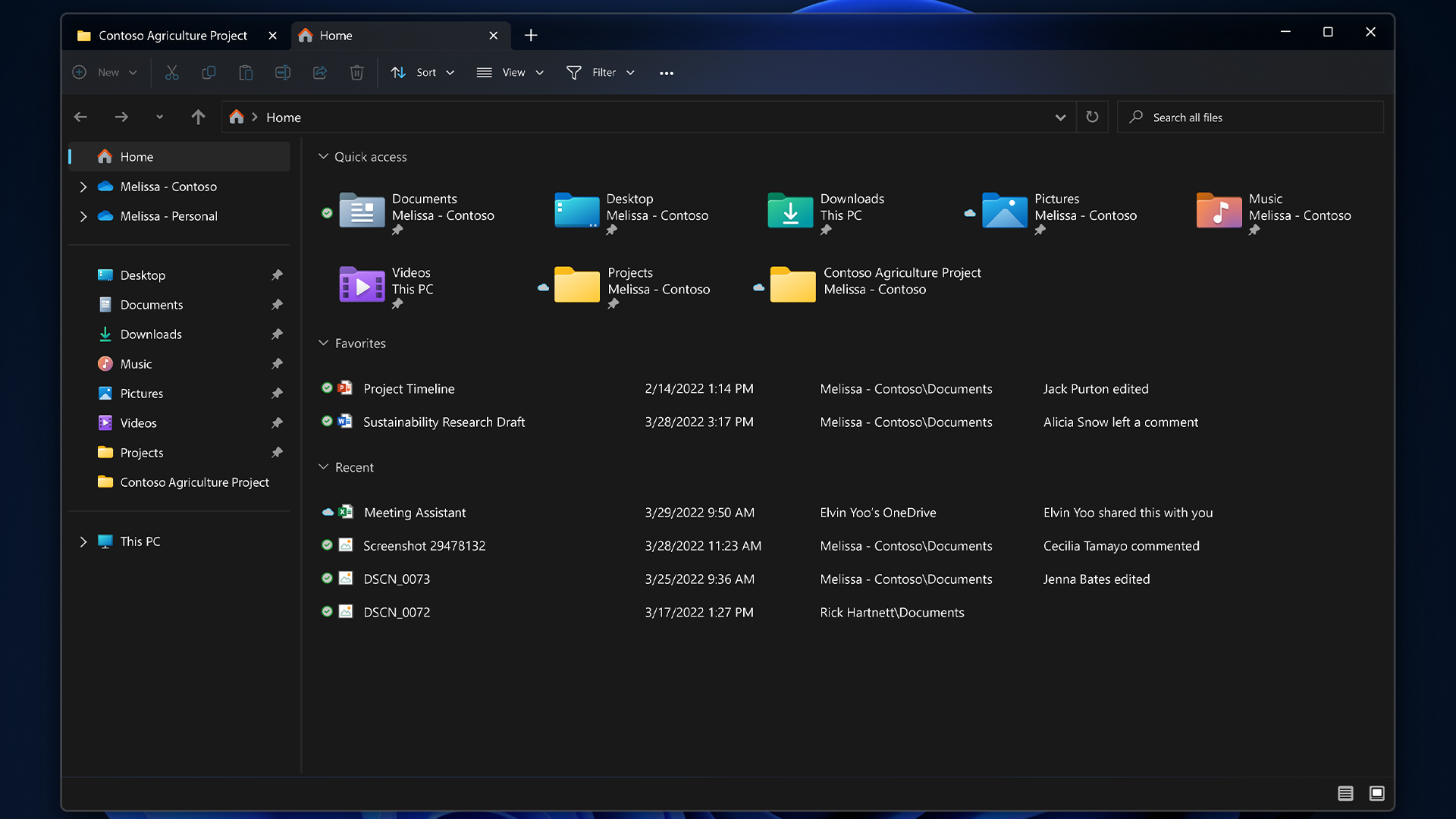 Tabbed File Explorer in Windows 11 2022 Update