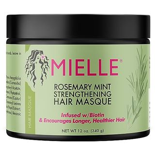 Mielle Organics Rosemary Mint Strengthening Hair Masque, Essential Oil & Biotin Deep Treatment, Miracle Repair for Dry, Damaged, & Frizzy Hair, 12 Ounces