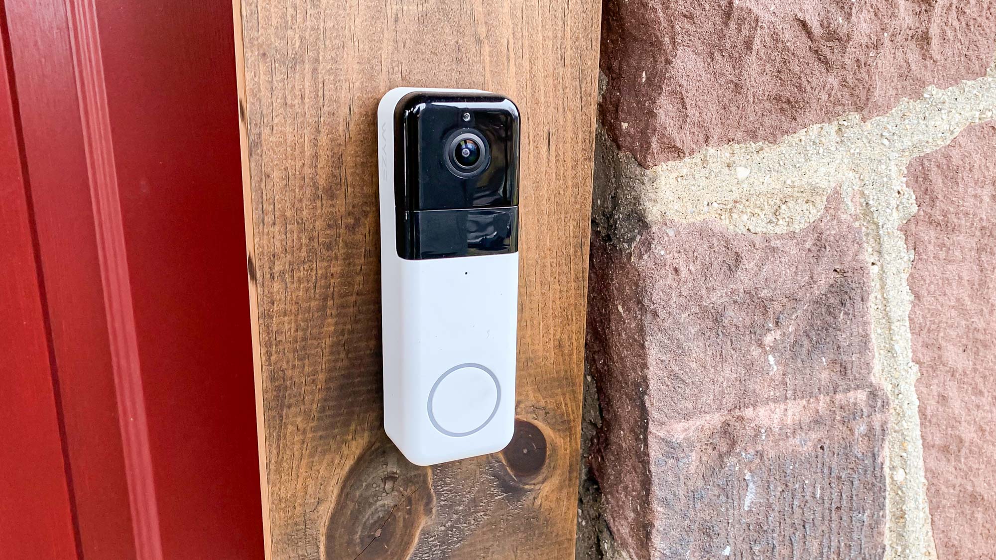 Wyze Video Doorbell Pro on doorframe