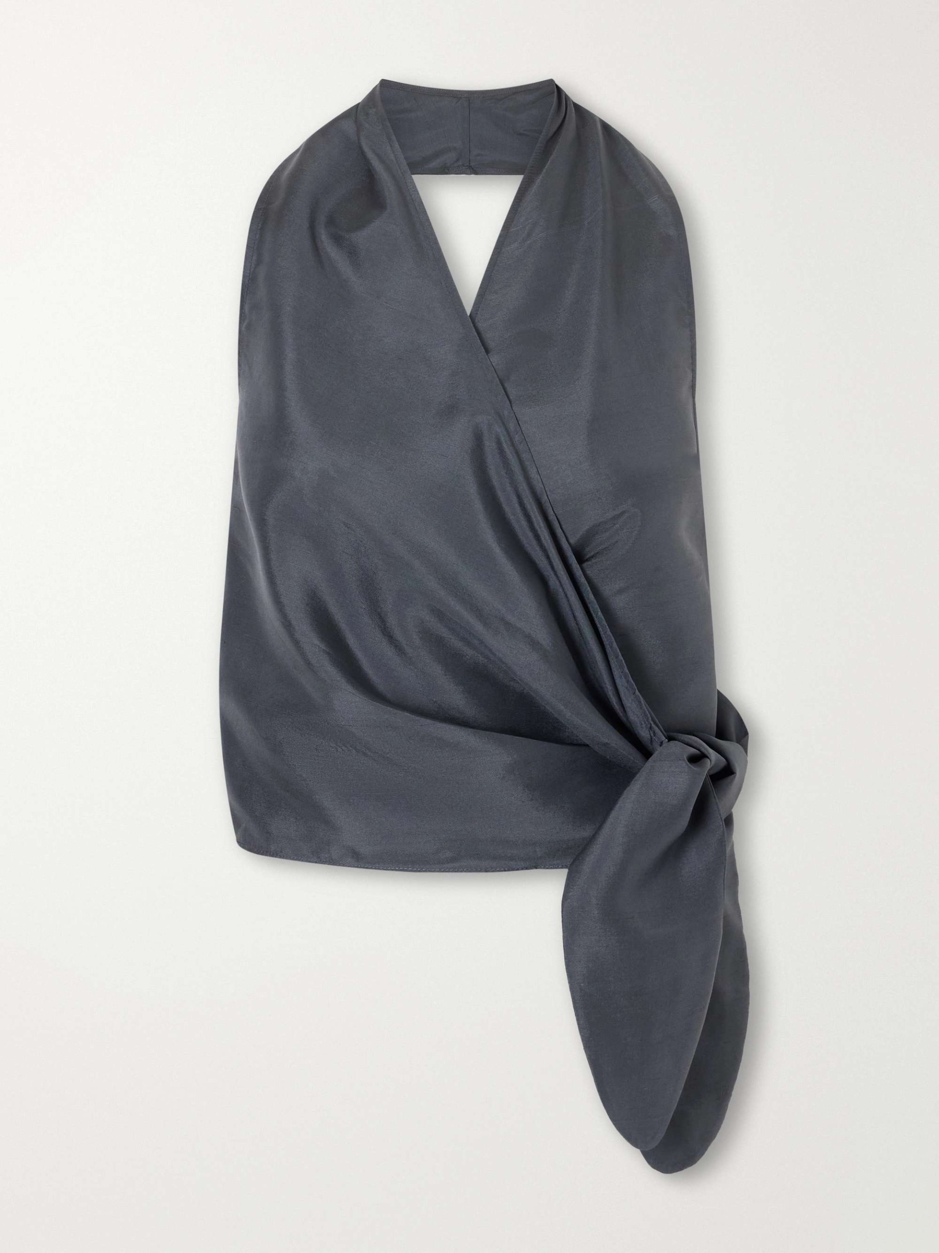 Silk Wrap Halterneck Top