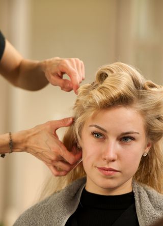 Woman at the hair salon