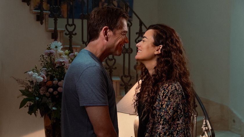 Michael Weatherly and Cote de Pablo smiling at each up close in NCIS: Tony &amp; Ziva scene