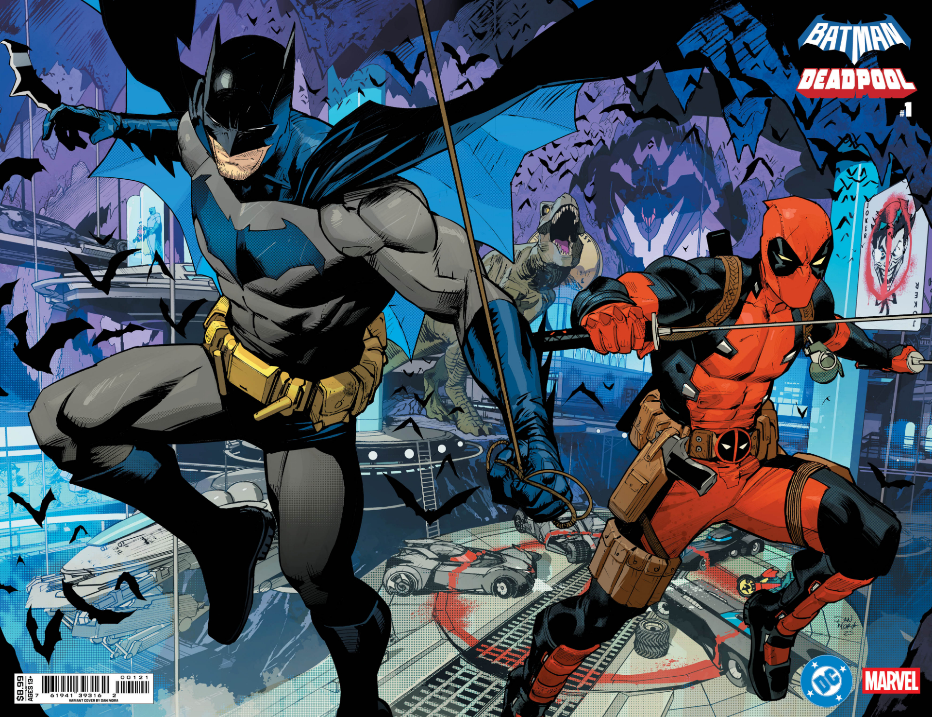 Batman and Deadpoolleaping into action together