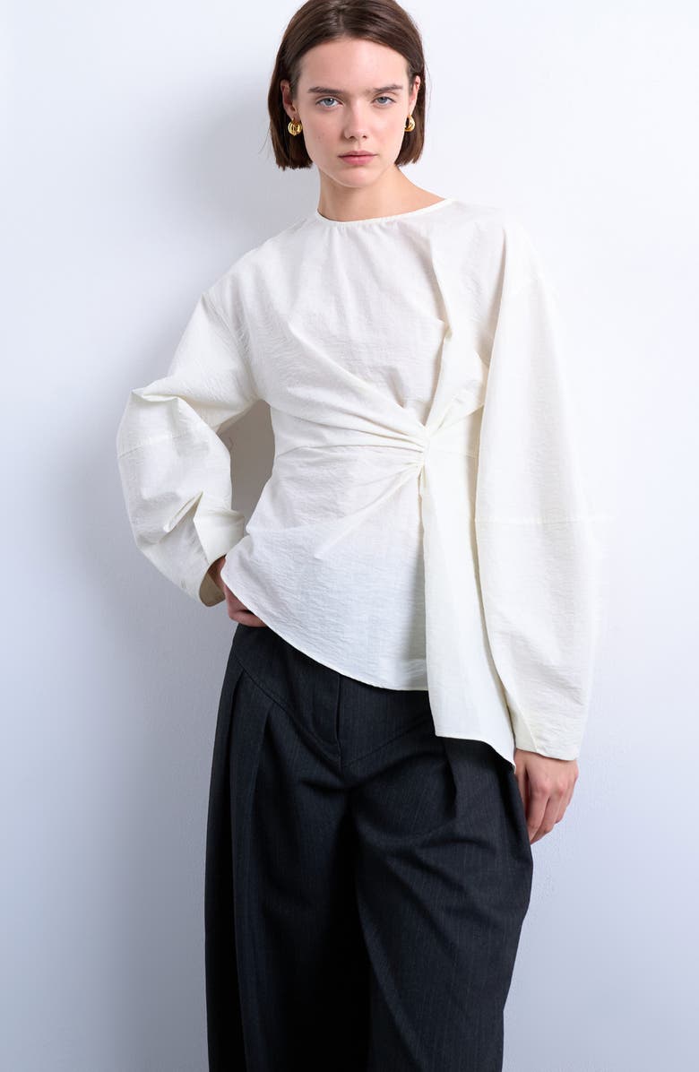 Pleat Front Asymmetric Top