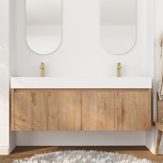 Forclover Floating Double Sink Bathroom Vanity