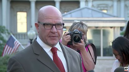 National Security Adviser H.R. McMaster protests