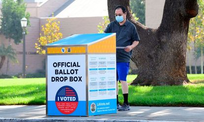 An official ballot drop off box in Los Angeles County.