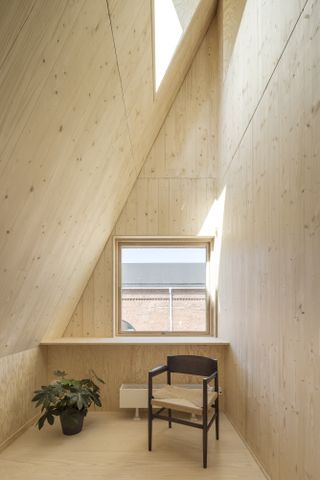 Living Places Copenhagen house in timber inside and out with large openings and light colours