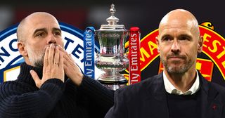 Manchester United manager Erik ten Hag and Manchester City manager Pep Guardiola