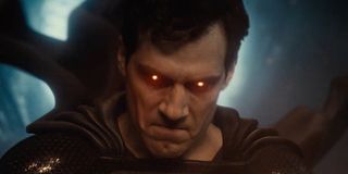Zack Snyder's Justice League Superman angrily charging up his laser eyes
