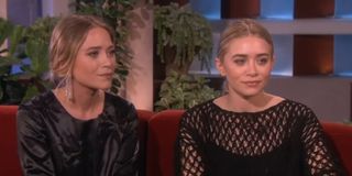 Ashley and Mary-Kate Olsen being interviewed on the Ellen DeGeneres Show