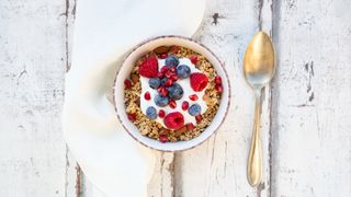 Bowl of Greek yoghurt and fruit