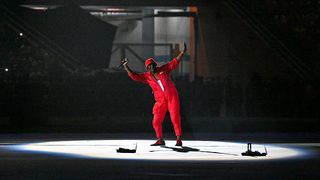 Ivorian singer Alpha Blondy performs during the closing ceremony ahead of AFCON 2023
