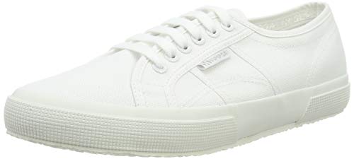 Superga 2750 Cotu Classic Canvas Sneakers for Men & Women - Iconic Italian Men’s and Women’s Tennis Shoes With Breathable Upper, Non Slip Rubber Sole, Total White - 4.5 Men / 6 Women