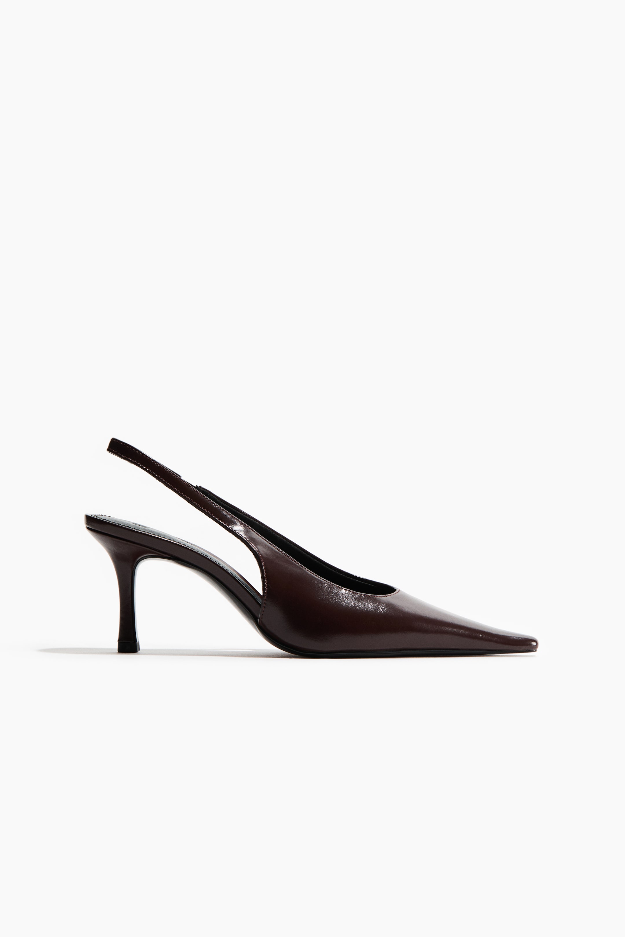 Heeled Slingbacks - Dark Brown