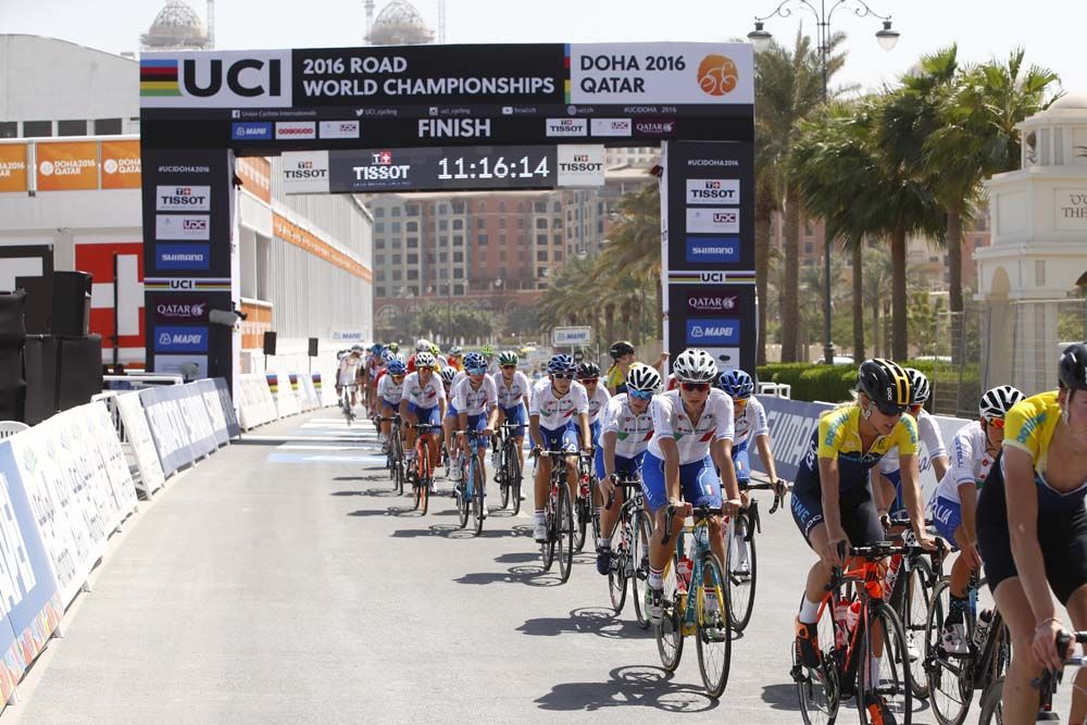 The Italian women's team also checked out the finish