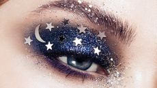 eyeshadow with star sequins